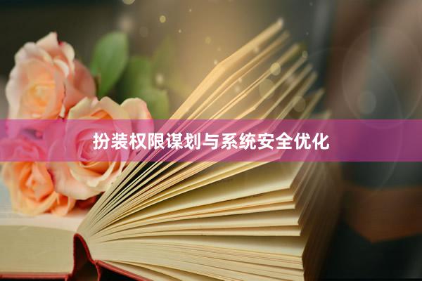 扮装权限谋划与系统安全优化